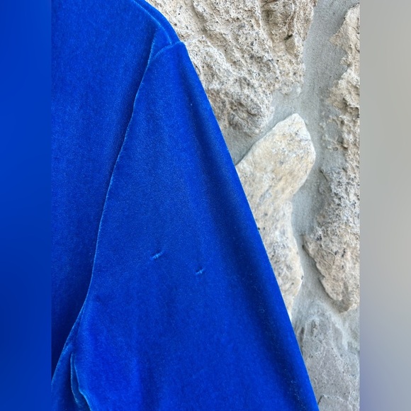 Soft Surroundings Blue Velvet Velour Tunic Sz S Button Front Classy Layer Spring - Picture 5 of 8